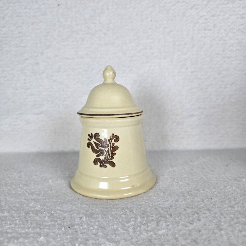 Vintage Pfaltzgraff Village Pattern Sugar Bowl w / Lid Retro Farmhouse